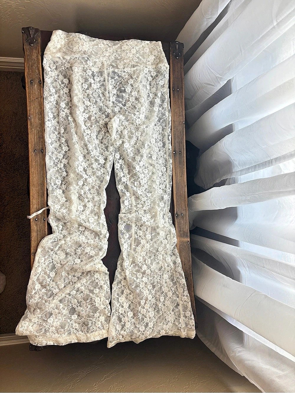 House of Sunny Law of Attraction Lace-up Flare Pants - Picture 4 of 10